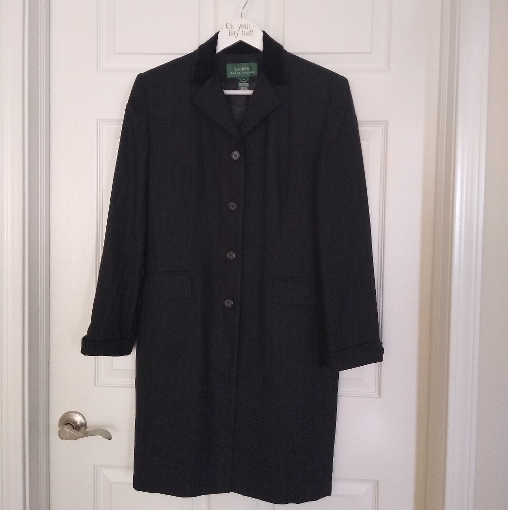 NWOT Ralph Lauren Pinstripe Longline Blazer Coat
